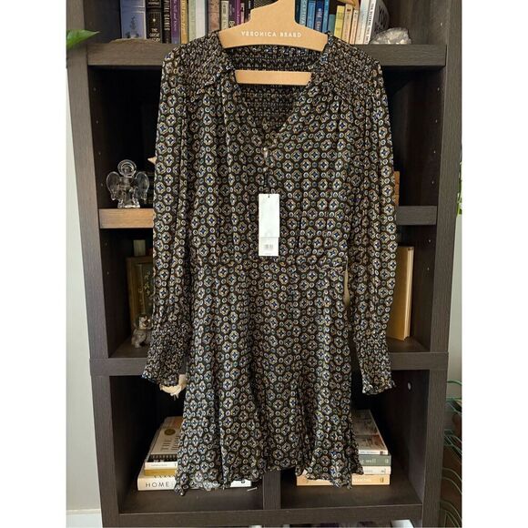 NWT Veronica Beard Long Sleeve Lined Boho‎ Sacchi Token Dress Size 6 $498 MSRP - Picture 2 of 8